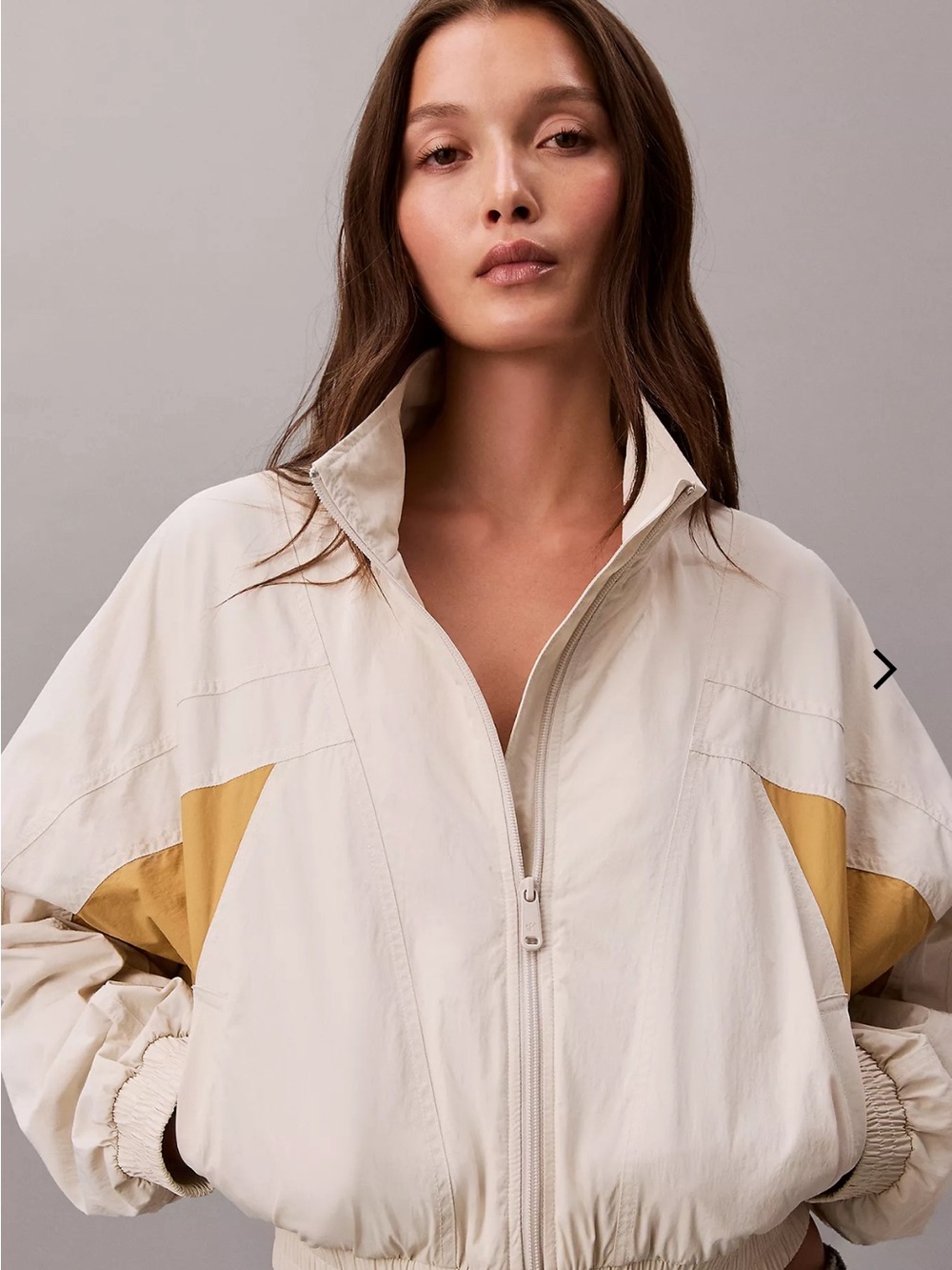 Calvin Klein Colorblock Dolman Sleeve Cropped Bomber Jacket L